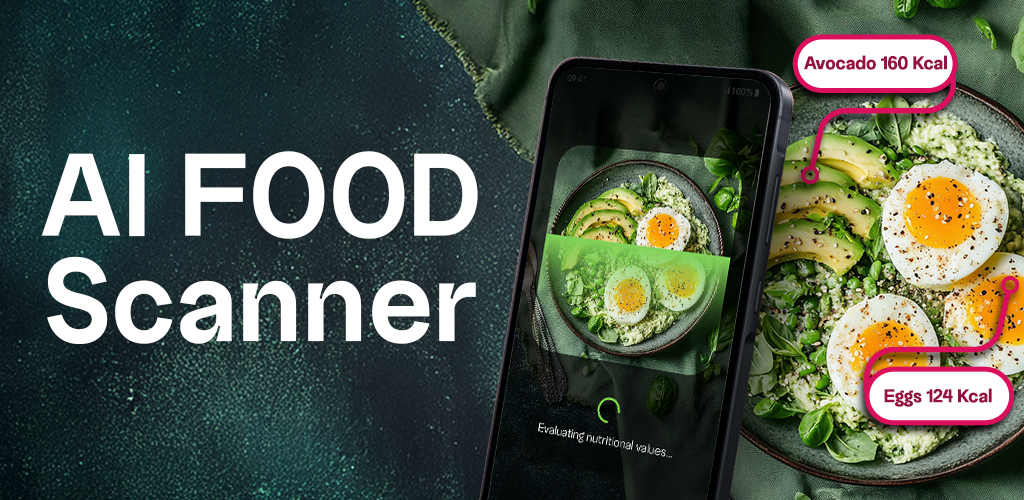 Healthy lifestyle food banner for AI Calorie app